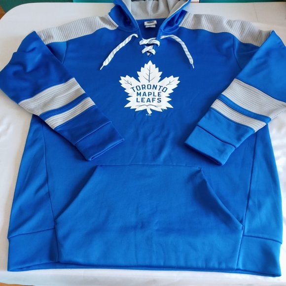 Toronto Maple Leafs Retro Blue Lace-Up Pullover Hoodie Size XL - Picture 7 of 8